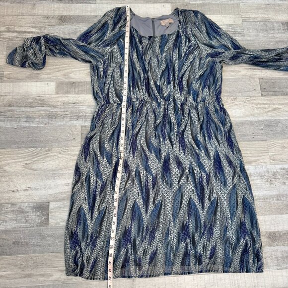 Kelly By Clinton Kelly blue grey lined long sleeve dress elastic waist XL P21 - Picture 5 of 6